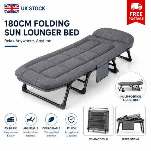 180cm folding sun lounger - sun,